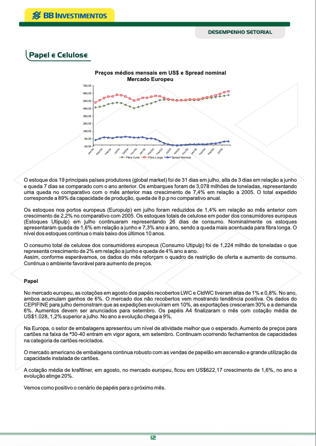 Setor de papel e celulose